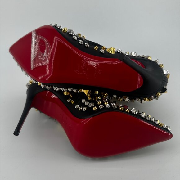 Louboutin So Full Kate Multicolor Calfskin Leather Spike Ankle Boots - Size 39 - Picture 7 of 7